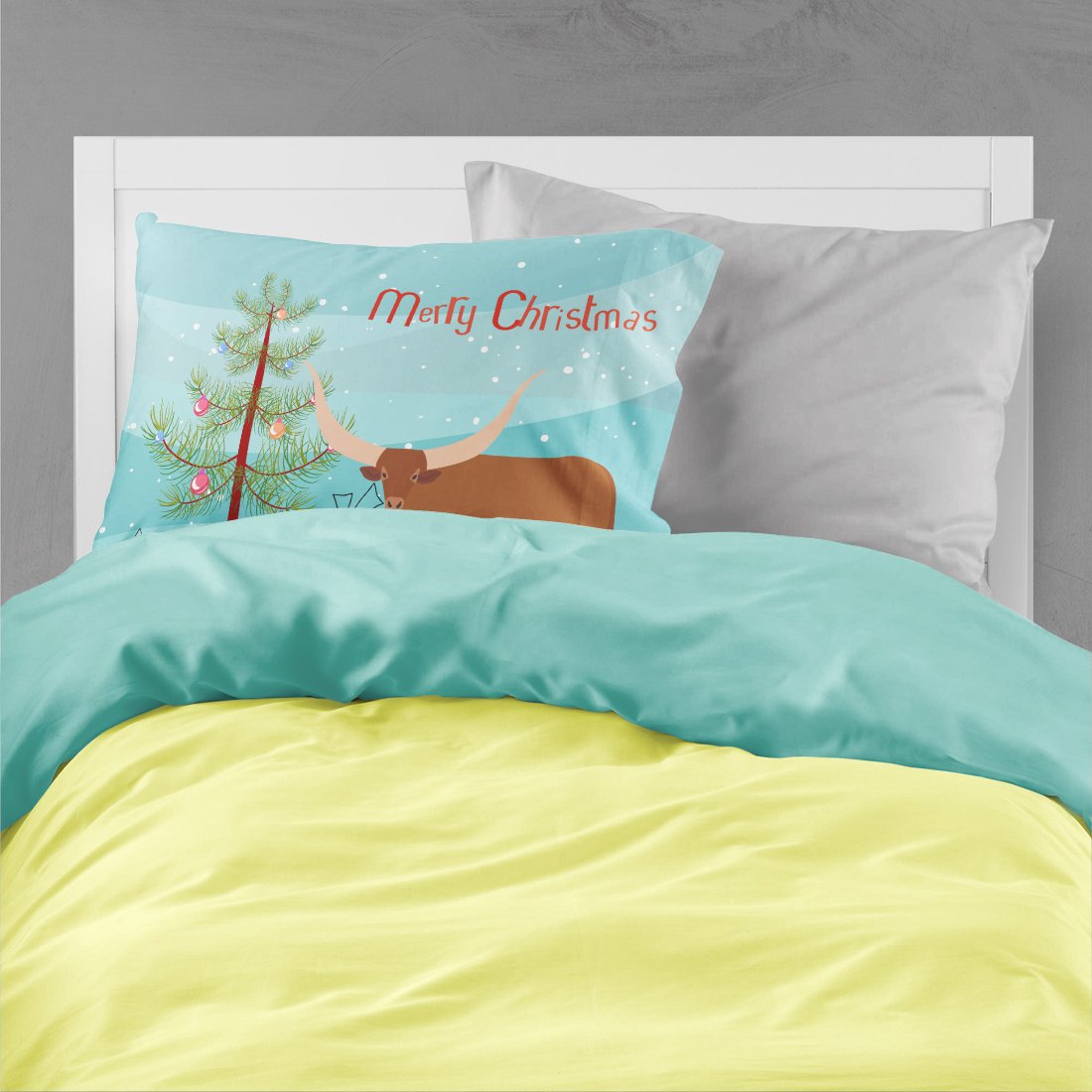 Ankole-Watusu Cow Christmas Standard Pillowcase Lightweight Super Soft Easy Care Decorative Artwork Pillowcase, Standard