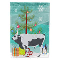 Hungarian Grey Steppe Cow Christmas House Flag 28x40 Porch Sleeve Pole Decorative Outside Yard Banner Artwork Wall Hanging, Polyester