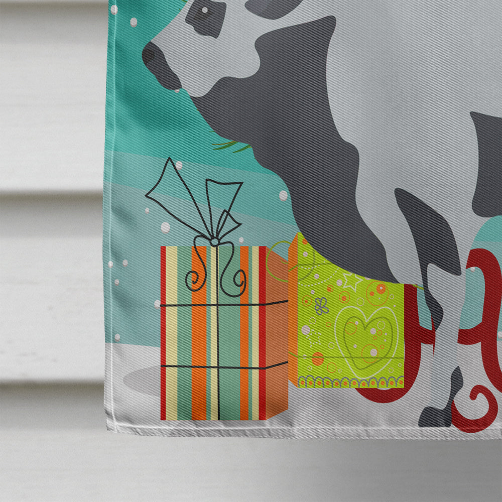 Hungarian Grey Steppe Cow Christmas House Flag 28x40 Porch Sleeve Pole Decorative Outside Yard Banner Artwork Wall Hanging, Polyester