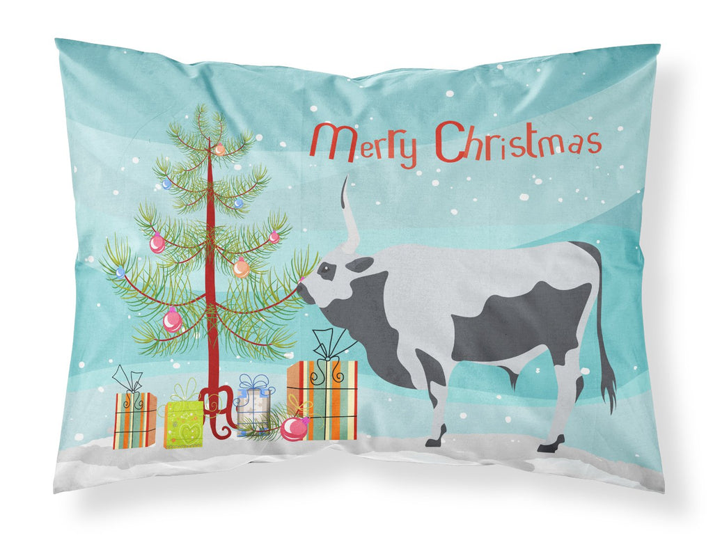 Hungarian Grey Steppe Cow Christmas Standard Pillowcase Lightweight Super Soft Easy Care Decorative Artwork Pillowcase, Standard