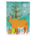 Zebu Indicine Cow Christmas House Flag 28x40 Porch Sleeve Pole Decorative Outside Yard Banner Artwork Wall Hanging, Polyester