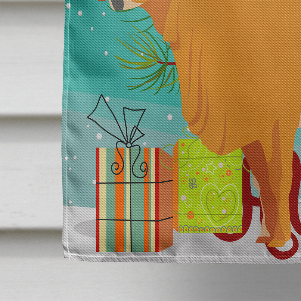 Zebu Indicine Cow Christmas House Flag 28x40 Porch Sleeve Pole Decorative Outside Yard Banner Artwork Wall Hanging, Polyester