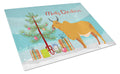 Zebu Indicine Cow Christmas Cutting Board Tempered Glass Kitchen Cutting Surface, Heat Resistant Chopping, Non-Slip Feet, Food Prep & Serving