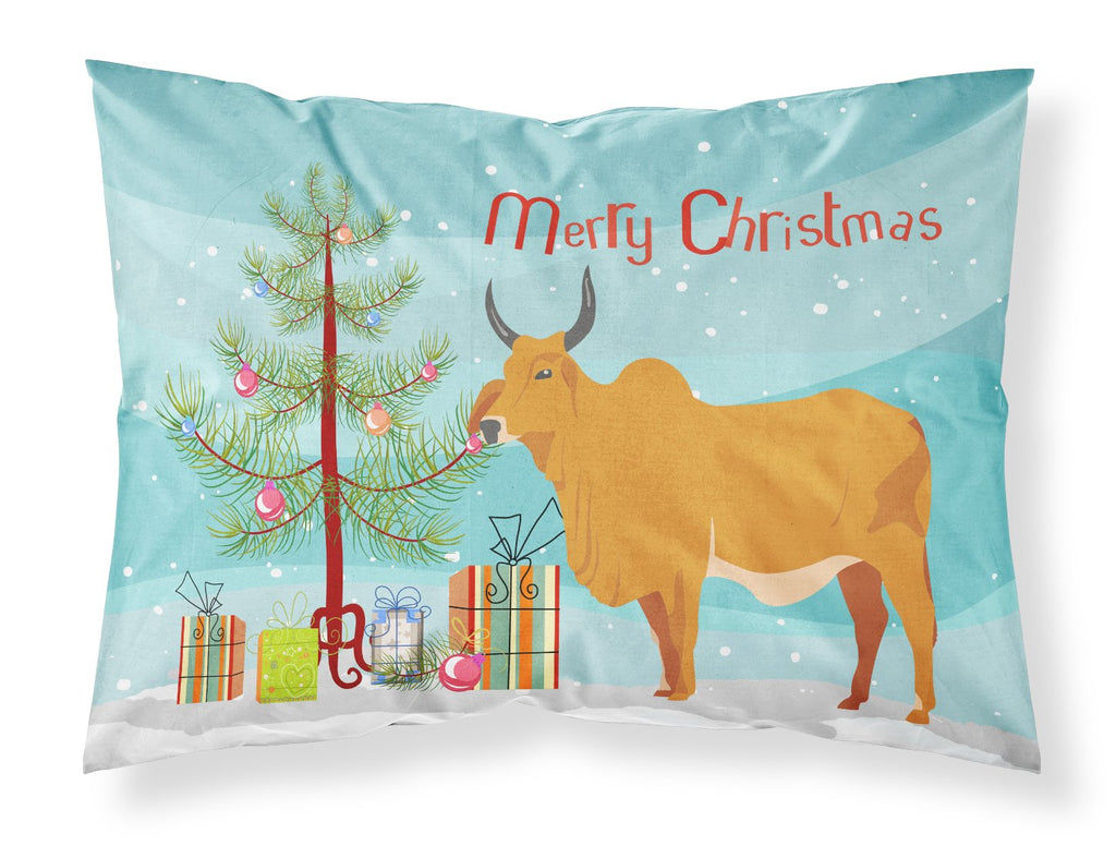 Zebu Indicine Cow Christmas Standard Pillowcase Lightweight Super Soft Easy Care Decorative Artwork Pillowcase, Standard