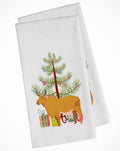 Zebu Indicine Cow Christmas Kitchen Towel Set of 2 White Dish Towels Decorative Bathroom Hand towel for Hand, Face, Hair, Yoga, Tea, Dishcloth, 19 X 28", White
