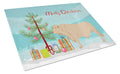 Charolais Cow Christmas Cutting Board Tempered Glass Kitchen Cutting Surface, Heat Resistant Chopping, Non-Slip Feet, Food Prep & Serving