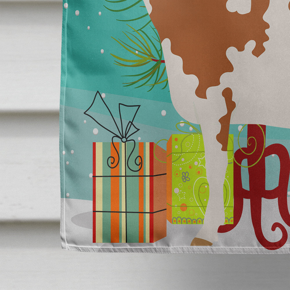 Ayrshire Cow Christmas House Flag 28x40 Porch Sleeve Pole Decorative Outside Yard Banner Artwork Wall Hanging, Polyester
