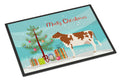 Ayrshire Cow Christmas Doormat Indoor Outdoor 24H X 36W Front Door Mat Rugs for Entryway, Non Slip Washable Low Pile,