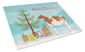 Ayrshire Cow Christmas Cutting Board Tempered Glass Kitchen Cutting Surface, Heat Resistant Chopping, Non-Slip Feet, Food Prep & Serving