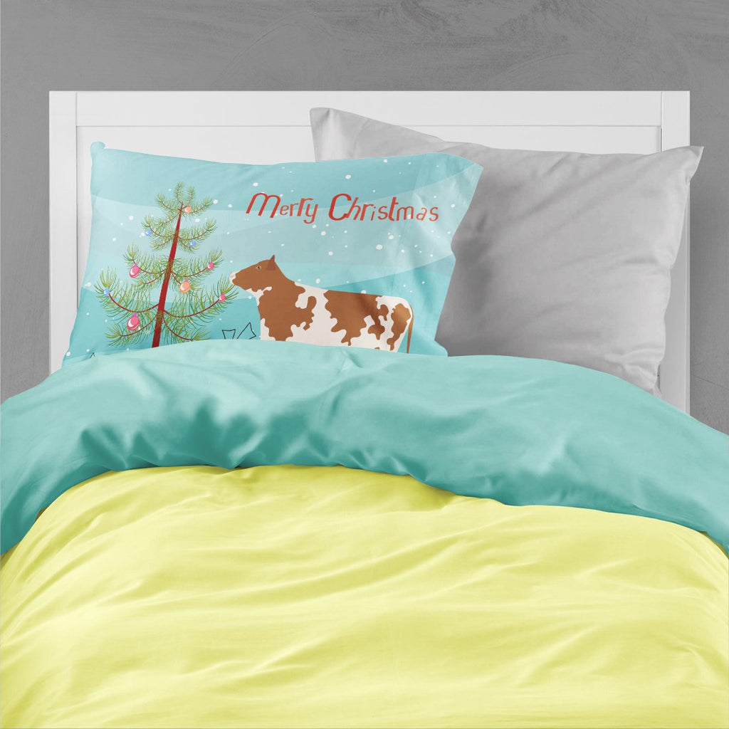 Ayrshire Cow Christmas Standard Pillowcase Lightweight Super Soft Easy Care Decorative Artwork Pillowcase, Standard