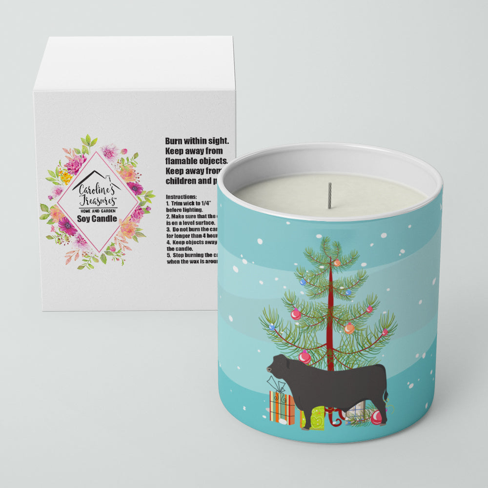 Black Angus Cow Christmas Decorative Soy Candle Nature Soy Wax Essential Oil Home Decor Ideal for Bedroom Kitchen Bath Office Gift, 10 oz