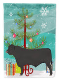 Black Angus Cow Christmas House Flag 28x40 Porch Sleeve Pole Decorative Outside Yard Banner Artwork Wall Hanging, Polyester