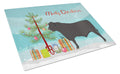 Black Angus Cow Christmas Cutting Board Tempered Glass Kitchen Cutting Surface, Heat Resistant Chopping, Non-Slip Feet, Food Prep & Serving