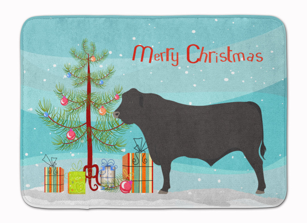 Black Angus Cow Christmas Memory Foam Kitchen Mat Machine Washable Anti-Fatigue Cushion Comfort Bath or Kitchen Rug