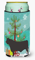 Black Angus Cow Christmas Tall Boy Hugger Can Cooler Sleeve Machine Washable Drink Collapsible Insulator Beverage Insulated Holder
