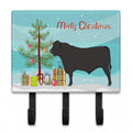 Black Angus Cow Christmas Leash or Key Holder Wall Hooks, Coat Rack Wall Mount, for Hanging Keys, Towels, Aprons, Leashes