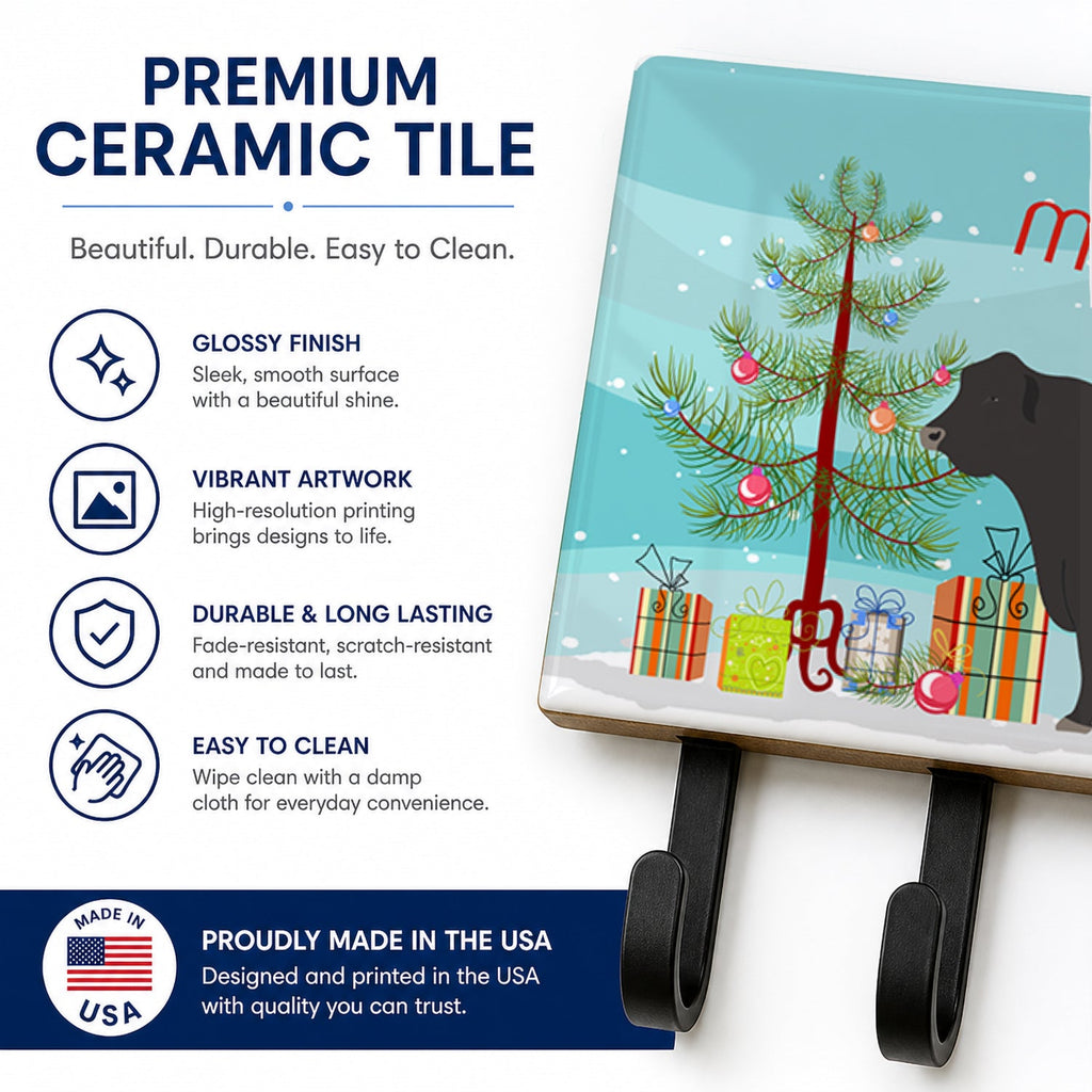 Black Angus Cow Christmas Leash or Key Holder Wall Hooks, Coat Rack Wall Mount, for Hanging Keys, Towels, Aprons, Leashes