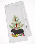 Black Angus Cow Christmas Kitchen Towel Set of 2 White Dish Towels Decorative Bathroom Hand towel for Hand, Face, Hair, Yoga, Tea, Dishcloth, 19 X 28", White