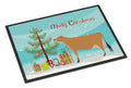 Jersey Cow Christmas Doormat Indoor Outdoor 18H X 27W Front Door Mat Rugs for Entryway, Non Slip Washable