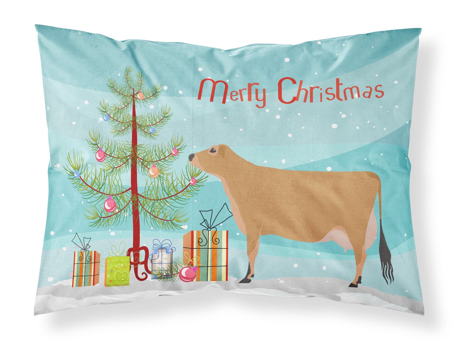 Jersey Cow Christmas Standard Pillowcase Lightweight Super Soft Easy Care Decorative Artwork Pillowcase, Standard