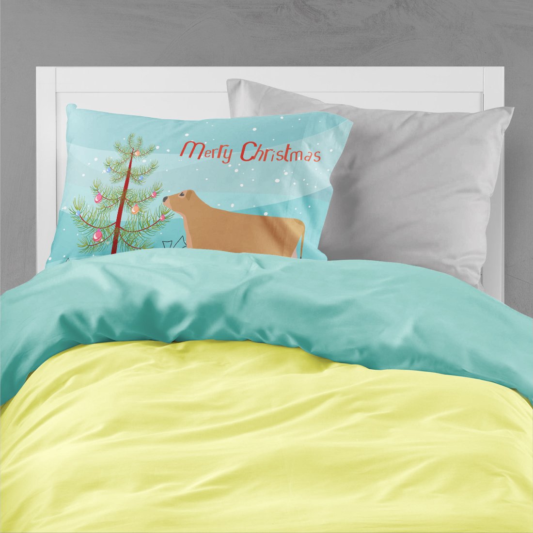 Jersey Cow Christmas Standard Pillowcase Lightweight Super Soft Easy Care Decorative Artwork Pillowcase, Standard