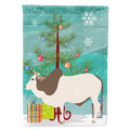Malvi Cow Christmas House Flag 28x40 Porch Sleeve Pole Decorative Outside Yard Banner Artwork Wall Hanging, Polyester