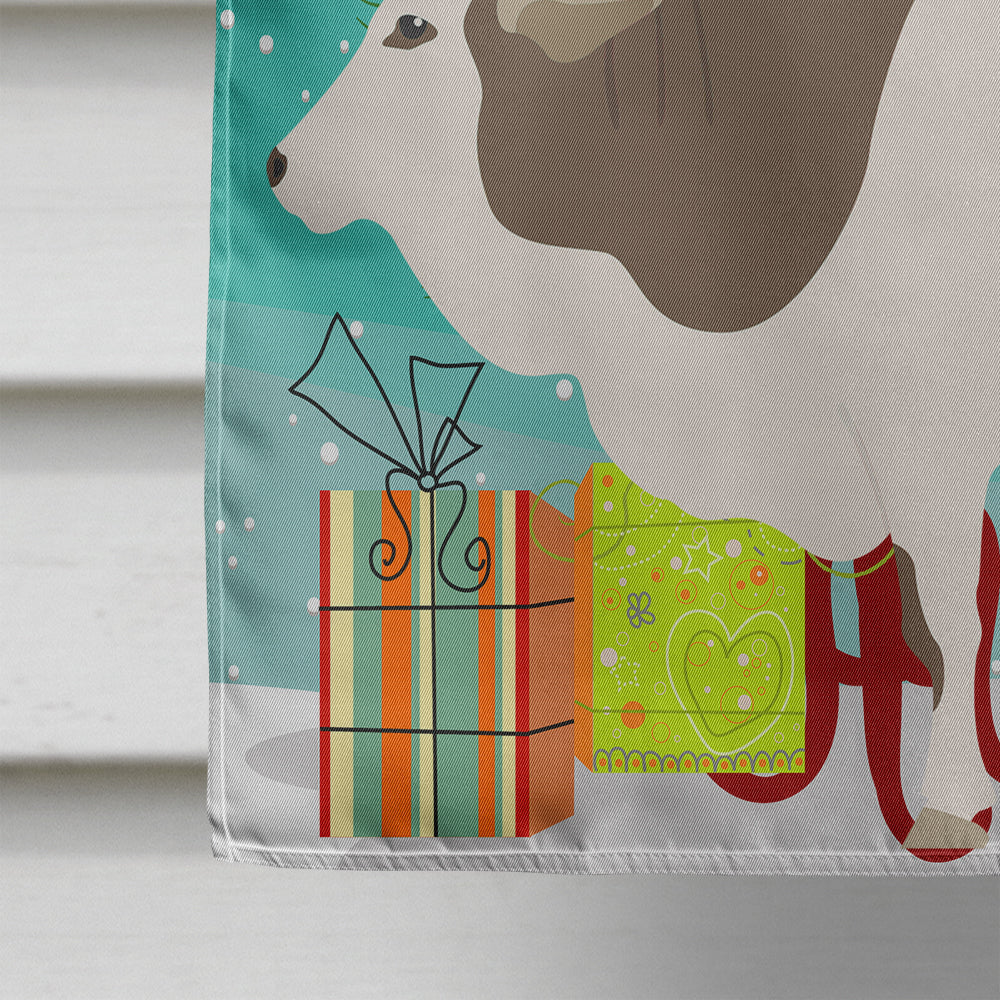 Malvi Cow Christmas House Flag 28x40 Porch Sleeve Pole Decorative Outside Yard Banner Artwork Wall Hanging, Polyester