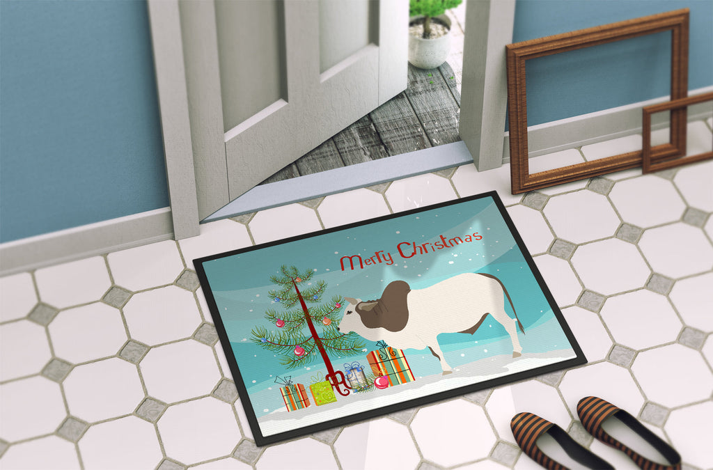 Malvi Cow Christmas Doormat Indoor Outdoor 24H X 36W Front Door Mat Rugs for Entryway, Non Slip Washable Low Pile,