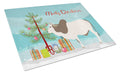 Malvi Cow Christmas Cutting Board Tempered Glass Kitchen Cutting Surface, Heat Resistant Chopping, Non-Slip Feet, Food Prep & Serving