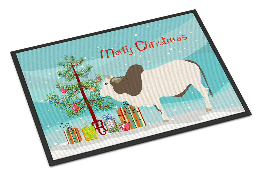 Malvi Cow Christmas Doormat Indoor Outdoor 18H X 27W Front Door Mat Rugs for Entryway, Non Slip Washable