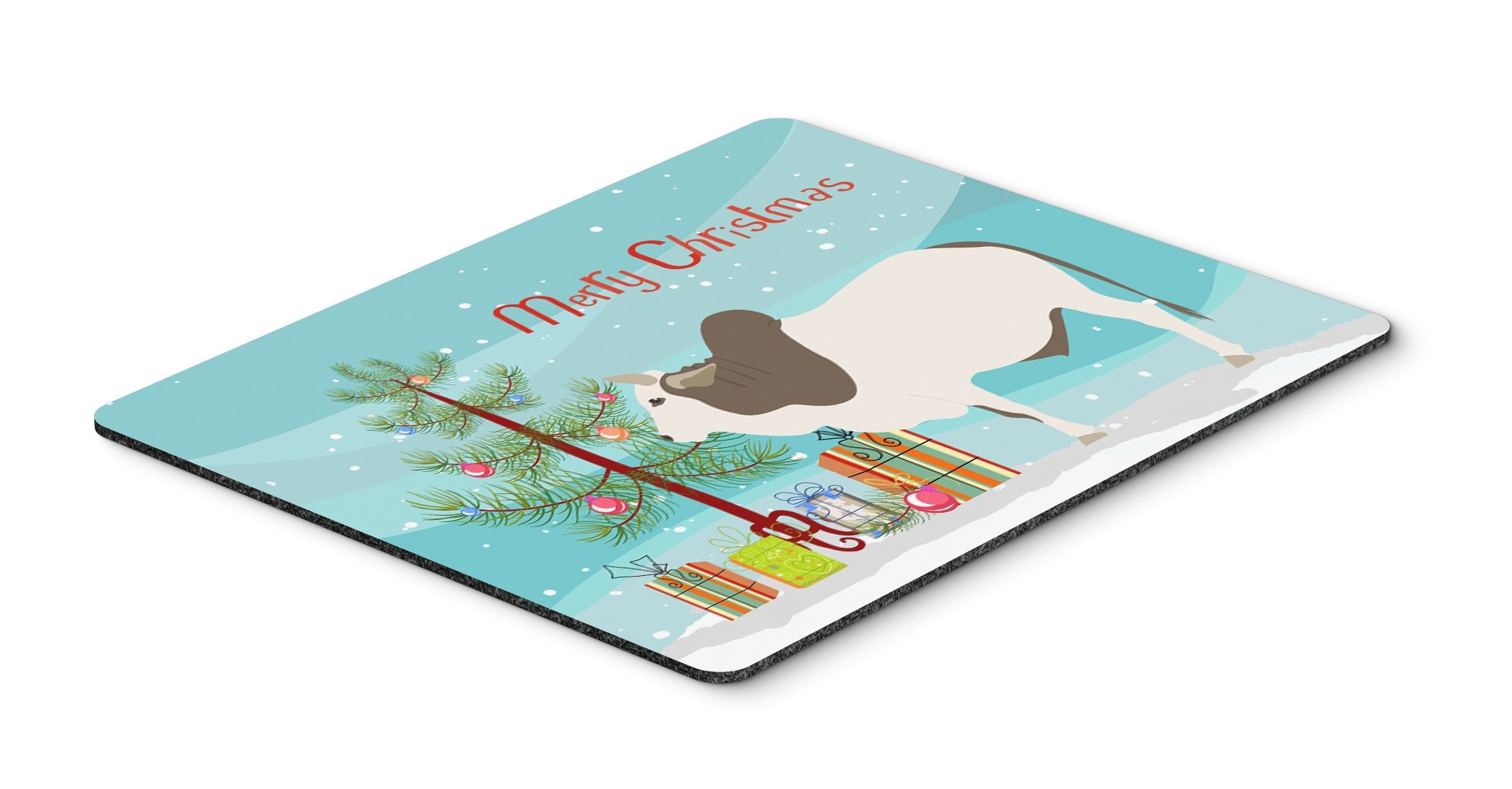 Malvi Cow Christmas Mouse Pad, Heat Resistant Trivet Hot Pad , Non Slip Rubber Desk Mat, Kitchen Counter Protector, Home Office Decor Gift