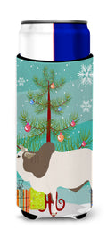 Malvi Cow Christmas Slim Can Hugger , Insulated Foam Hugger for 12 oz Slim Cans, Beer Bottles & Water Bottles, Printed in USA