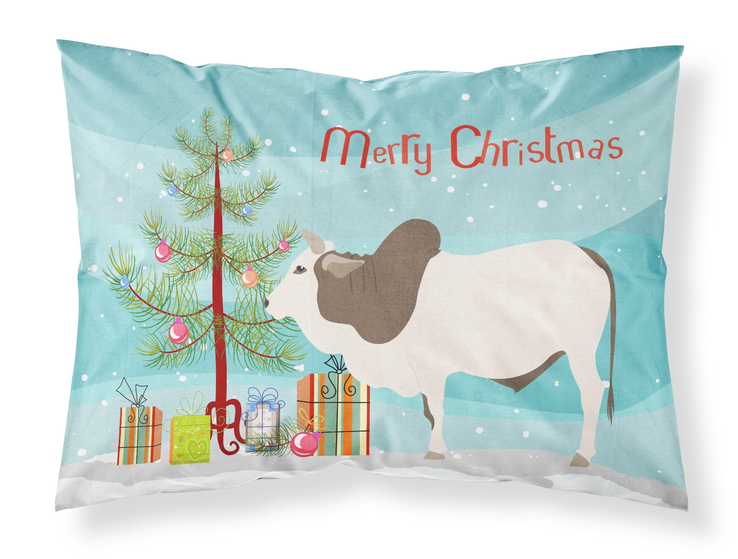 Malvi Cow Christmas Standard Pillowcase Lightweight Super Soft Easy Care Decorative Artwork Pillowcase, Standard