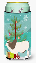 Malvi Cow Christmas Tall Boy Hugger Can Cooler Sleeve Machine Washable Drink Collapsible Insulator Beverage Insulated Holder