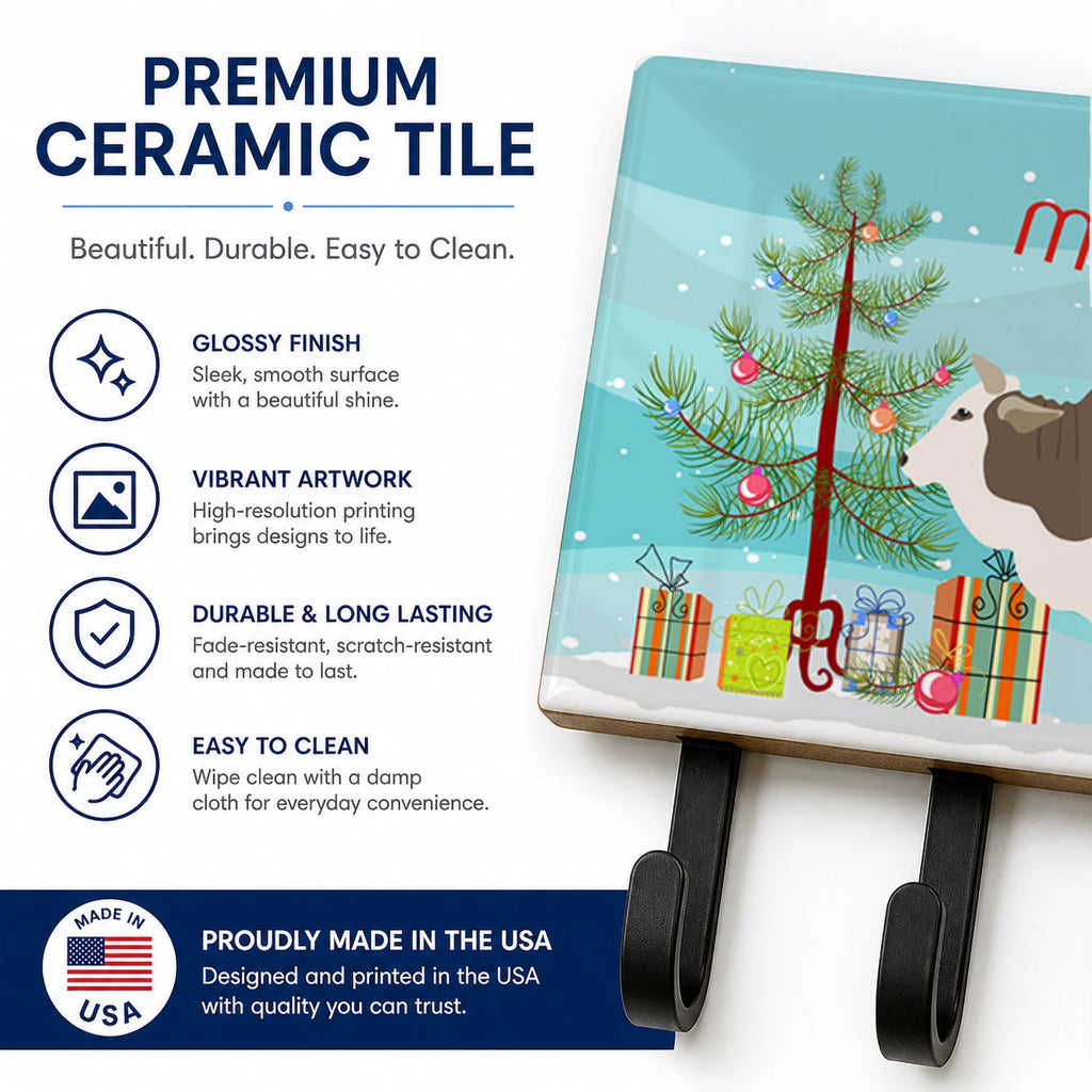 Malvi Cow Christmas Leash or Key Holder Wall Hooks, Coat Rack Wall Mount, for Hanging Keys, Towels, Aprons, Leashes