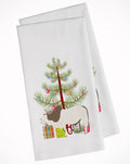 Malvi Cow Christmas Kitchen Towel Set of 2 White Dish Towels Decorative Bathroom Hand towel for Hand, Face, Hair, Yoga, Tea, Dishcloth, 19 X 28", White