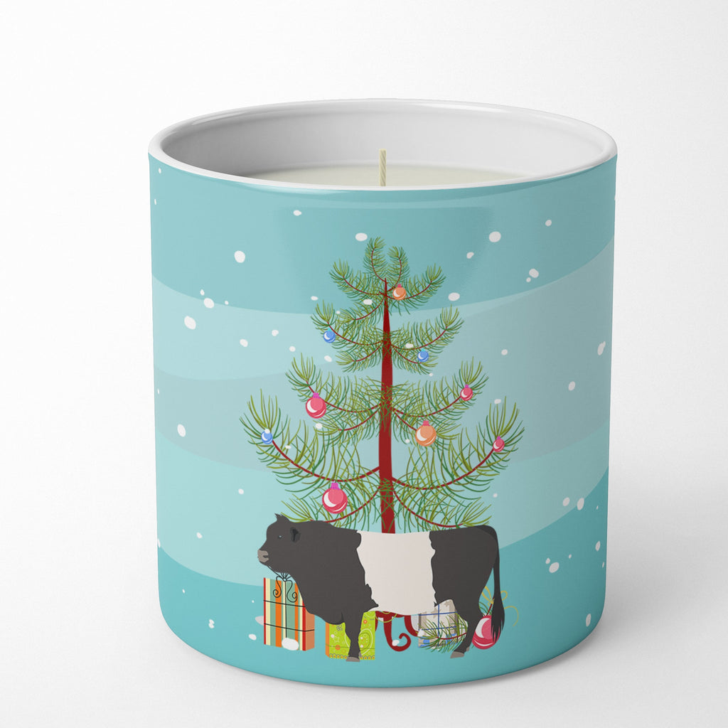 Belted Galloway Cow Christmas Decorative Soy Candle Nature Soy Wax Essential Oil Home Decor Ideal for Bedroom Kitchen Bath Office Gift, 10 oz