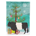 Belted Galloway Cow Christmas House Flag 28x40 Porch Sleeve Pole Decorative Outside Yard Banner Artwork Wall Hanging, Polyester