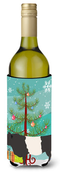 Belted Galloway Cow Christmas Wine Bottle Hugger Gift Sleeve for Standard 750 ml Bottles, Insulated Reusable Also Fits Mini Shot & Pint Bottles