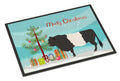 Belted Galloway Cow Christmas Doormat Indoor Outdoor 18H X 27W Front Door Mat Rugs for Entryway, Non Slip Washable