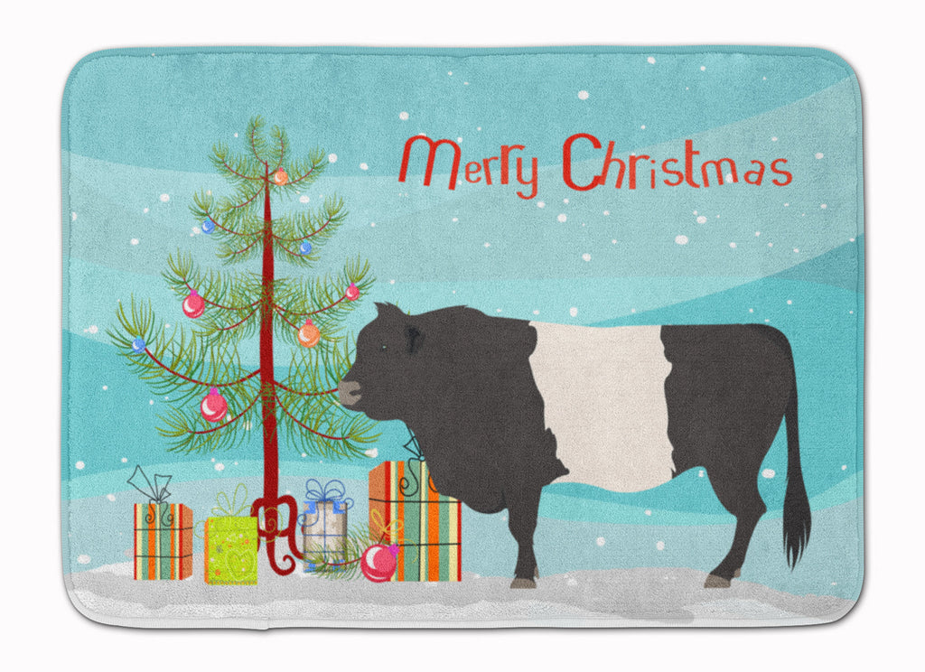 Belted Galloway Cow Christmas Memory Foam Kitchen Mat Machine Washable Anti-Fatigue Cushion Comfort Bath or Kitchen Rug