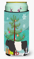 Belted Galloway Cow Christmas Tall Boy Hugger Can Cooler Sleeve Machine Washable Drink Collapsible Insulator Beverage Insulated Holder