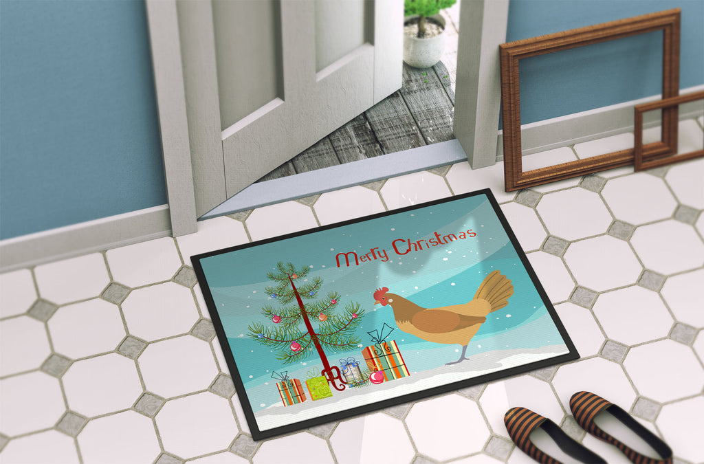 Frisian Friesian Chicken Christmas Doormat Indoor Outdoor 24H X 36W Front Door Mat Rugs for Entryway, Non Slip Washable Low Pile,