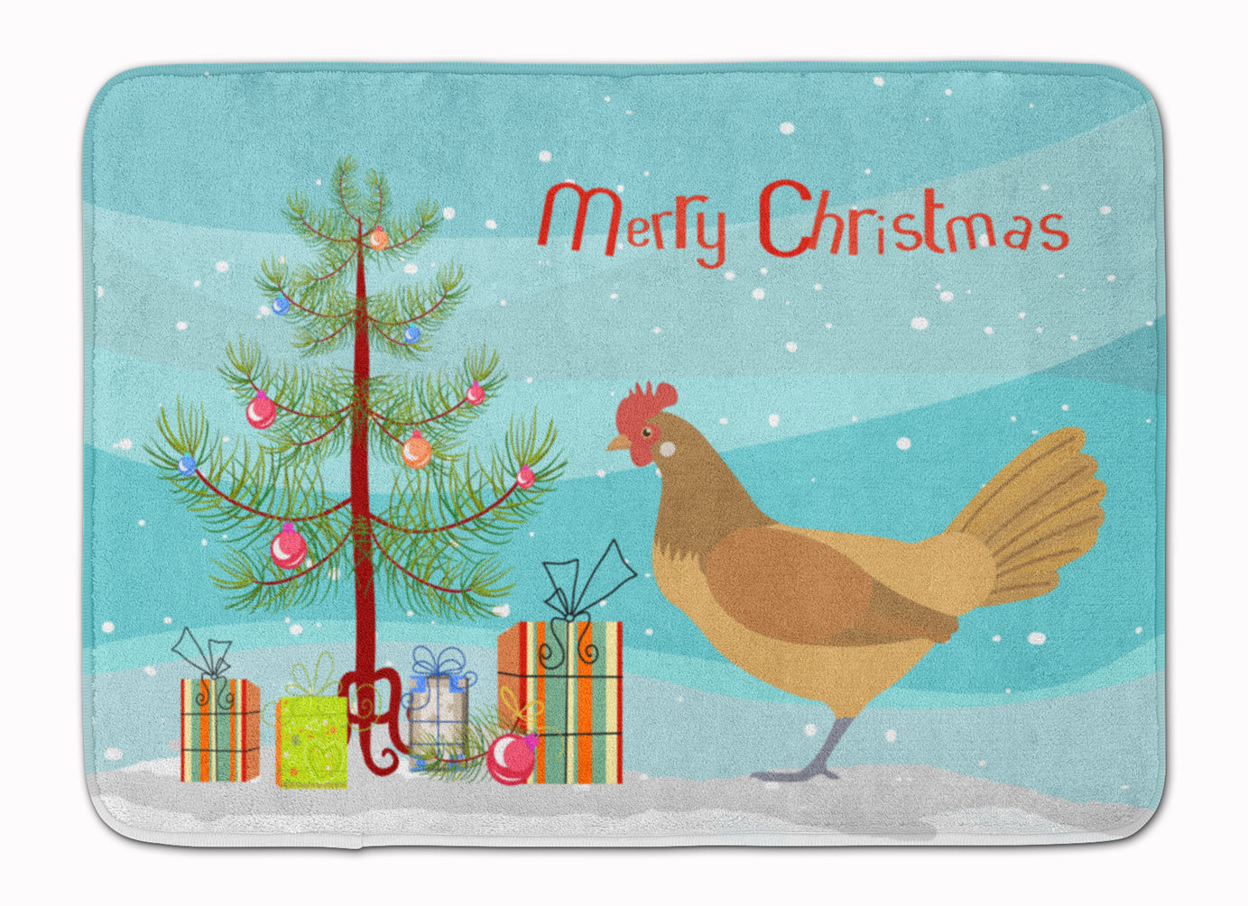 Frisian Friesian Chicken Christmas Memory Foam Kitchen Mat Machine Washable Anti-Fatigue Cushion Comfort Bath or Kitchen Rug
