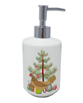 Frisian Friesian Chicken Christmas Ceramic Soap Dispenser , Empty Refillable Hand Soap Pump Bottle for Bathroom Kitchen
