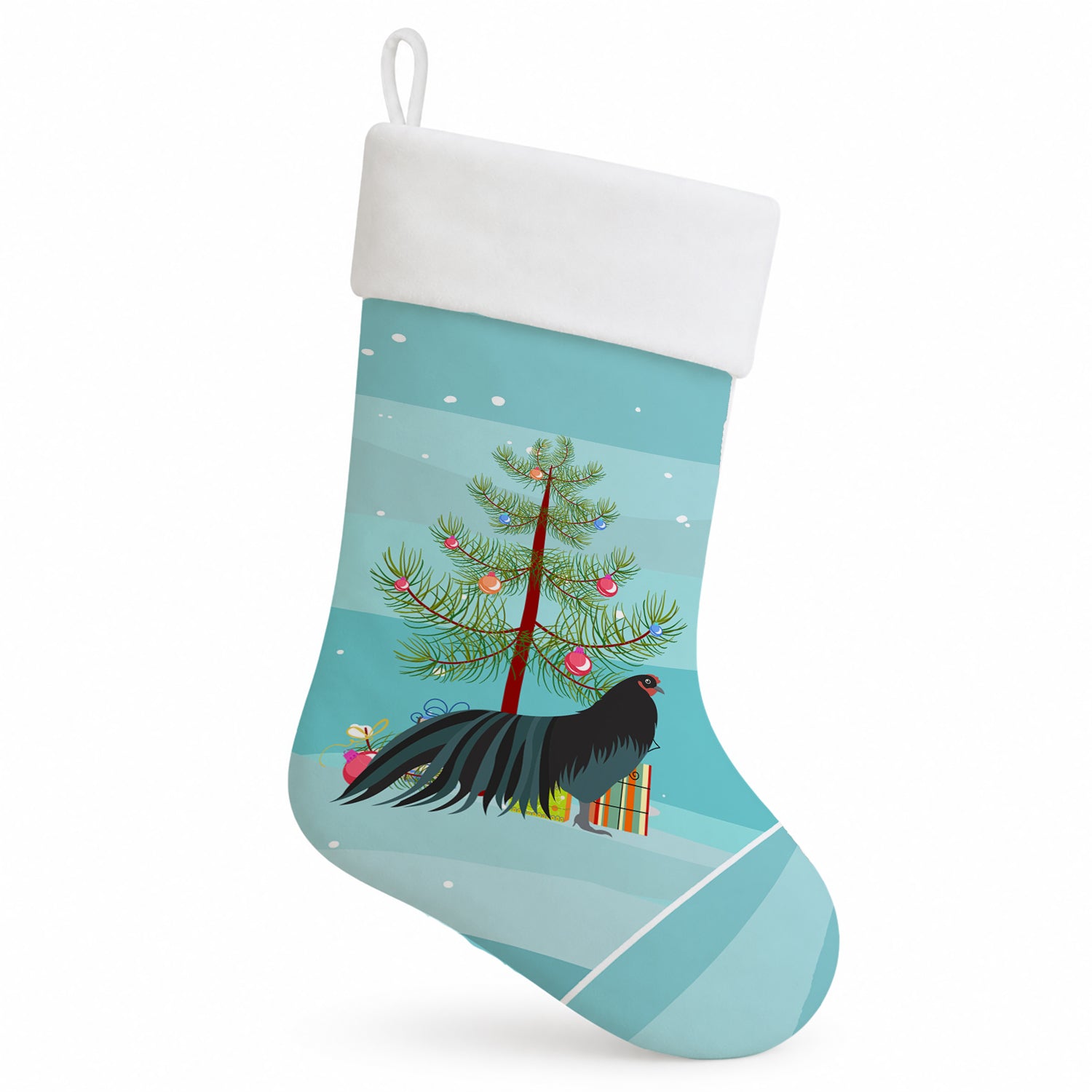 Sumatra Chicken Christmas Holiday Stocking Double-Sided Print, Polyester Suede,11x18, Made in USA