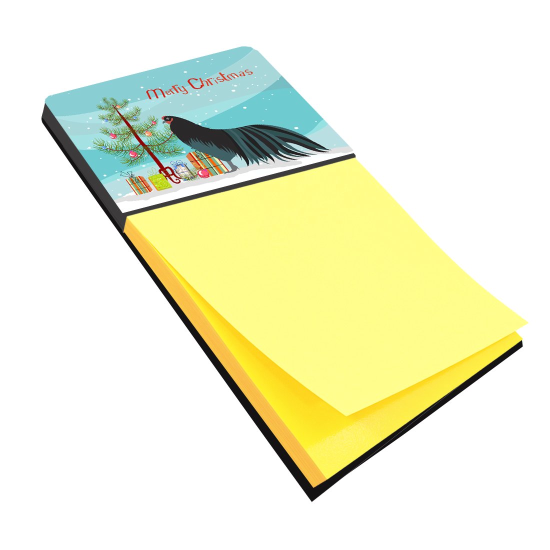 Sumatra Chicken Christmas Watercolor Sticky Note Holder Refillable Dispenser Desk Accessory 3x3 Pad Gift