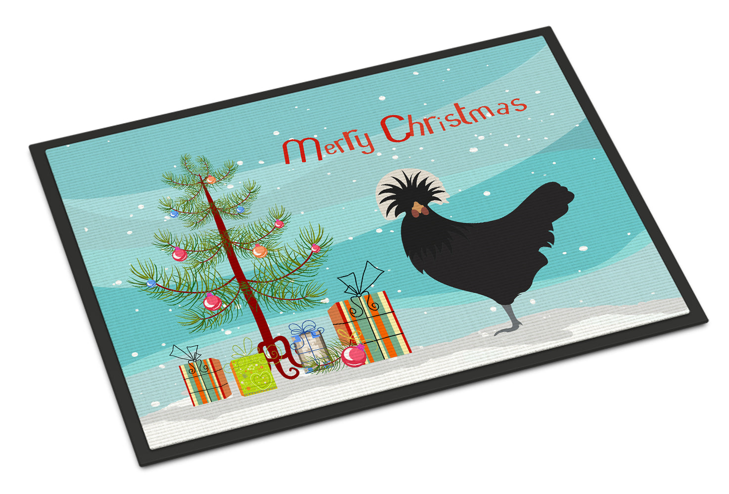 Polish Poland Chicken Christmas Doormat Indoor Outdoor 24H X 36W Front Door Mat Rugs for Entryway, Non Slip Washable Low Pile,