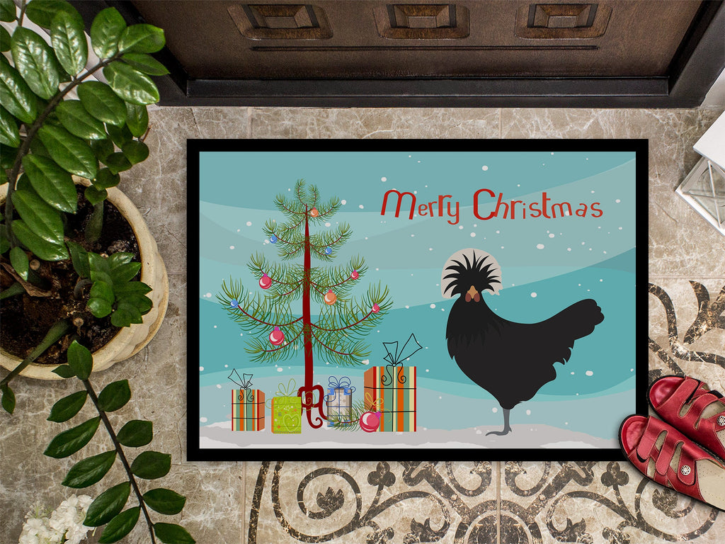 Polish Poland Chicken Christmas Doormat Indoor Outdoor 24H X 36W Front Door Mat Rugs for Entryway, Non Slip Washable Low Pile,