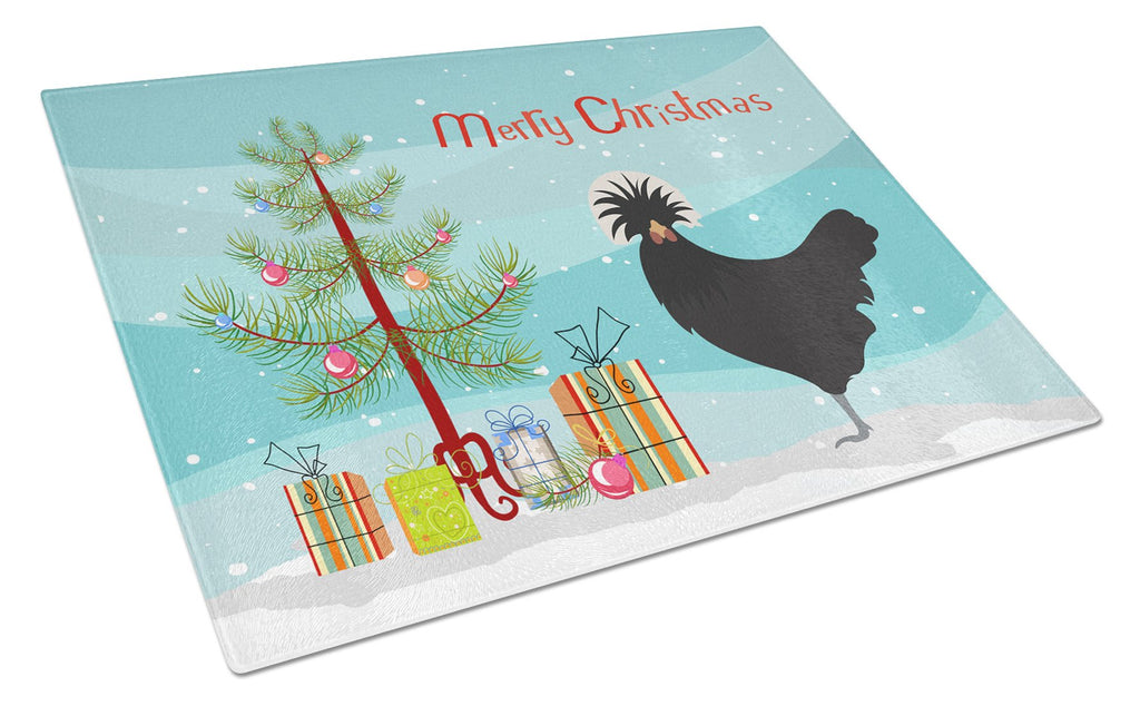 Polish Poland Chicken Christmas Cutting Board Tempered Glass Kitchen Cutting Surface, Heat Resistant Chopping, Non-Slip Feet, Food Prep & Serving